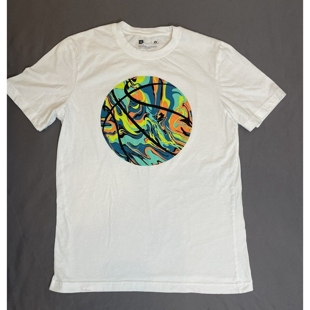 Xersion Men's Size Medium Short Sleeve White Graphic Basketball T-Shirt